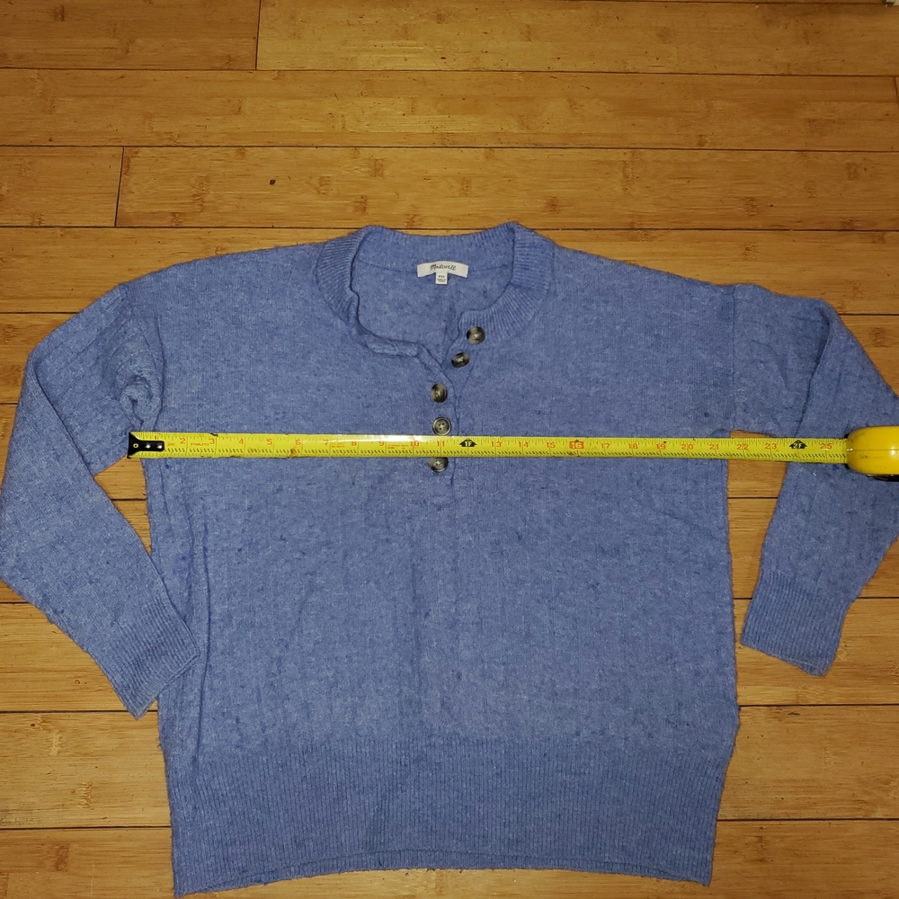 Women's Madewell Cornflower Blue Henley Sweater Xxsmall